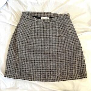 Jones New York Petite Plaid Skirt 2P Dark Academia Tweed Wool Blend Professional